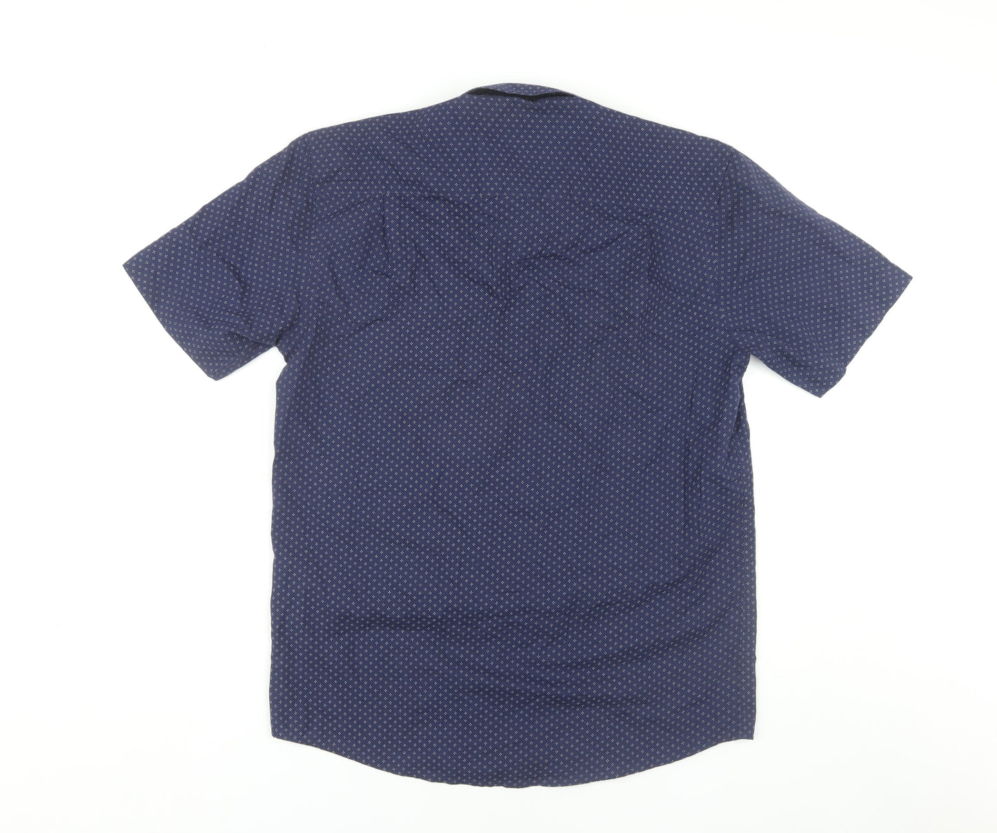 Pierre Cardin Men's Blue Geometric Shirt, M, Regular Fit