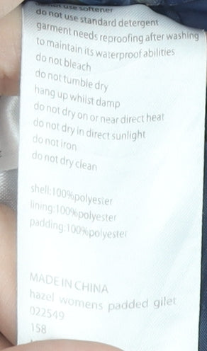 Mountain Warehouse Women's Blue Puffer Waistcoat Size 14