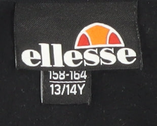 Ellesse Girls Black Hoodie 13-14 Years Logo Pullover