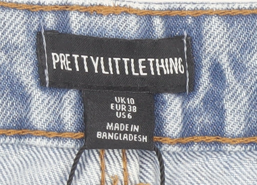 PrettyLittleThing Women's Blue Cut-Off Denim Shorts