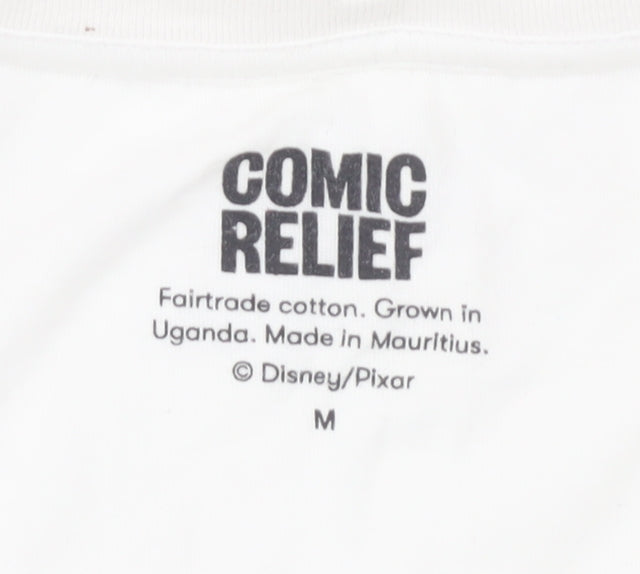 Unisex Adults UK Size M Comic Relief White Basic T-Shirt
