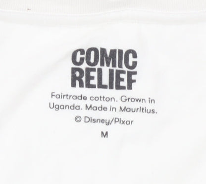 Unisex Adults UK Size M Comic Relief White Basic T-Shirt