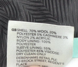 Mens UK Size 48 Jasper Conran Regular Black Suit Jacket