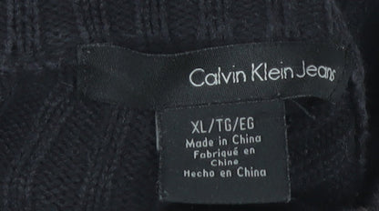 Calvin Klein Jeans Men's Black XL Full Zip Jumper