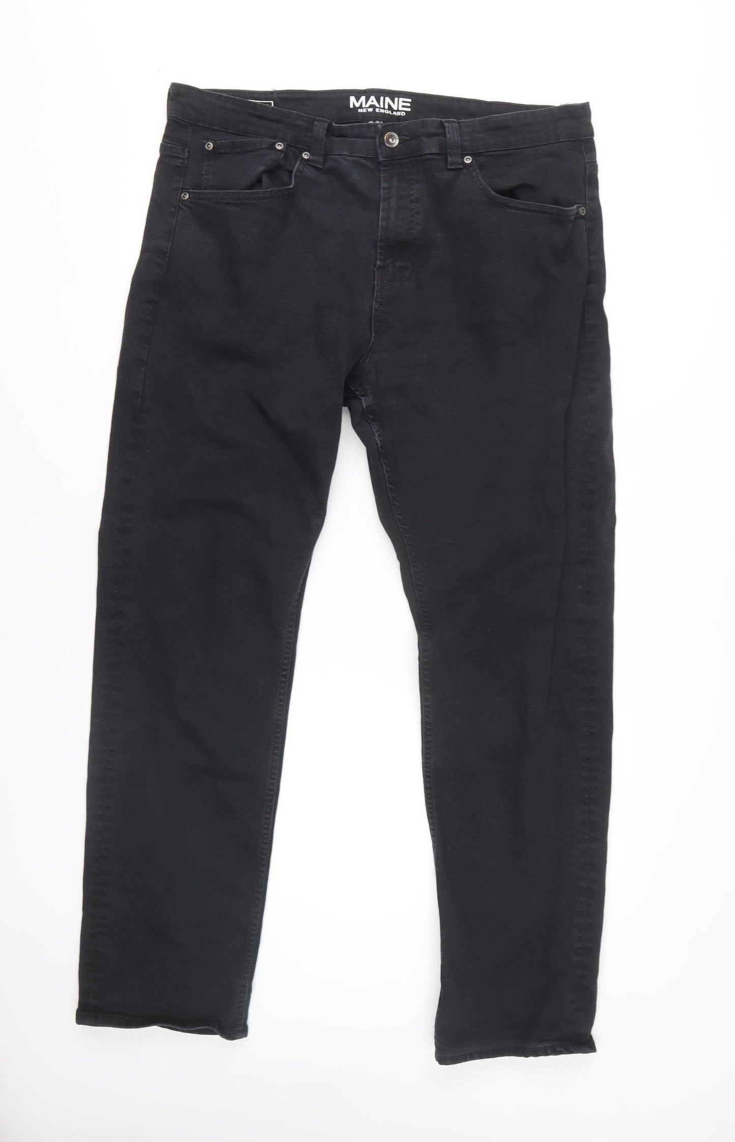 Maine Men's Black Denim Jeans 38L