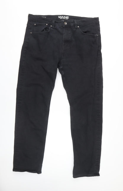 Maine Men's Black Denim Jeans 38L