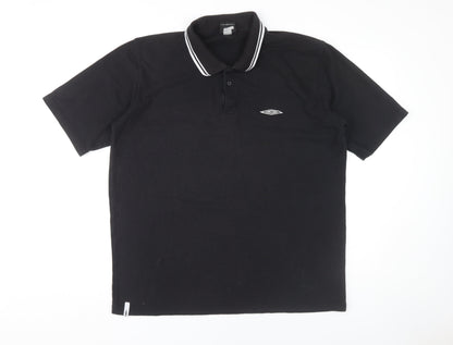 Umbro Men's Black XL Polo Shirt with Logo