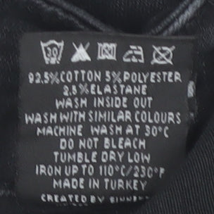 Mens UK Size XS Sinners Slim Fit Skinny Black Jeans