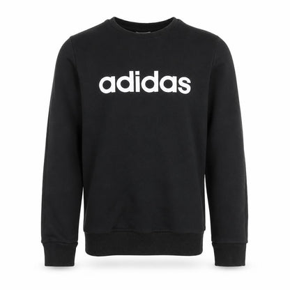 Front view of adidas boys’ black sweatshirt, logo, 13-14 years, graphic print