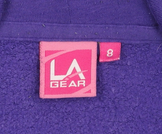 LA Gear Women's Purple Fleece Hooded Jacket Size 8
