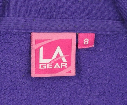 LA Gear Women's Purple Fleece Hooded Jacket Size 8