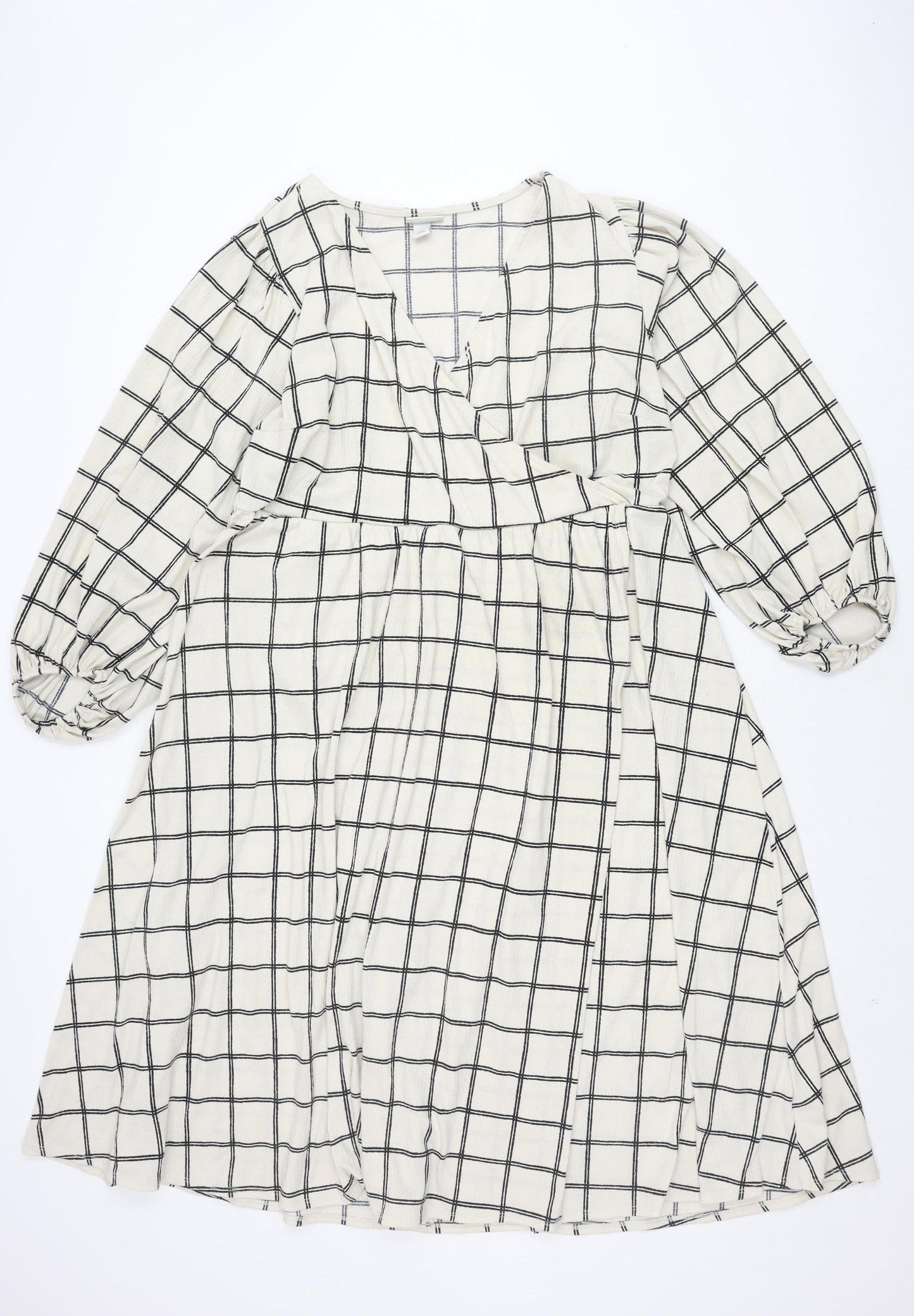 AVA & VIV Women's XL Black & White Check Dress
