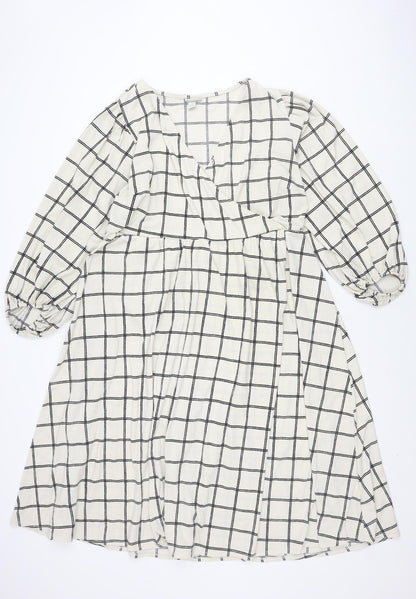 AVA & VIV Women's XL Black & White Check Dress