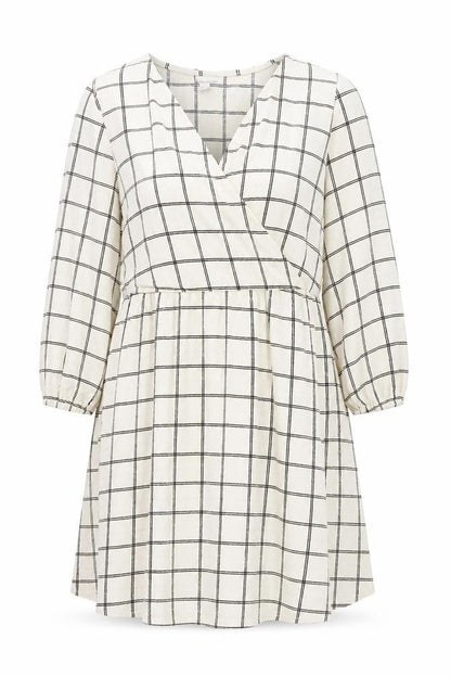 AVA & VIV Women's XL Black & White Check Dress