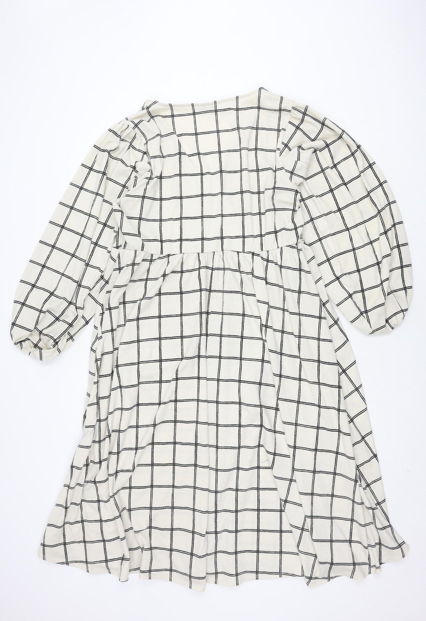 AVA & VIV Women's XL Black & White Check Dress