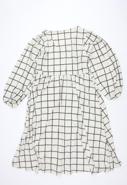 AVA & VIV Women's XL Black & White Check Dress