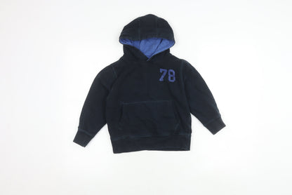 Next Boys Black Pullover Hoodie Size 6 with Logo