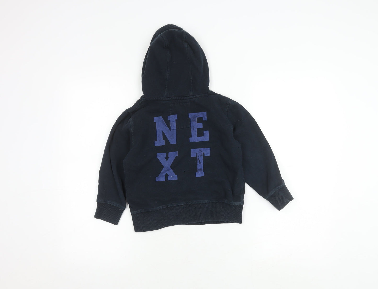 Next Boys Black Pullover Hoodie Size 6 with Logo