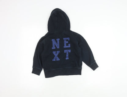 Next Boys Black Pullover Hoodie Size 6 with Logo