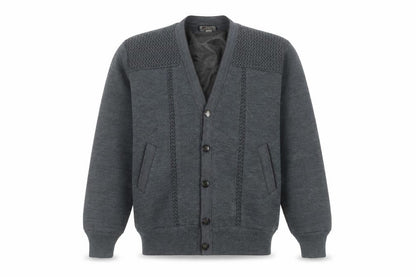 INGTIANBIRD Men's Grey Cardigan, M, V-Neck, Polyester