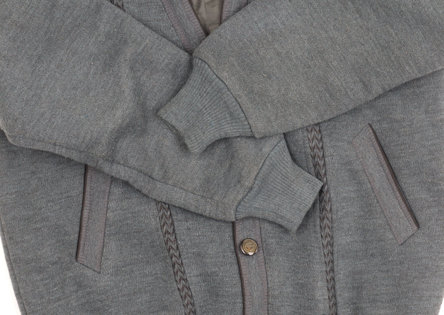 INGTIANBIRD Men's Grey Cardigan, M, V-Neck, Polyester