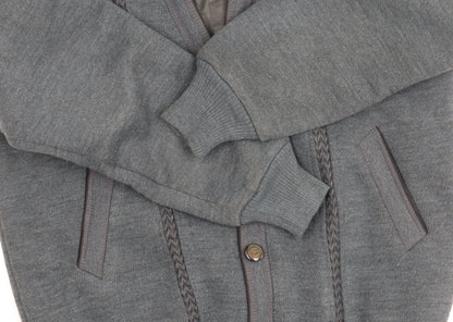 INGTIANBIRD Men's Grey Cardigan, M, V-Neck, Polyester