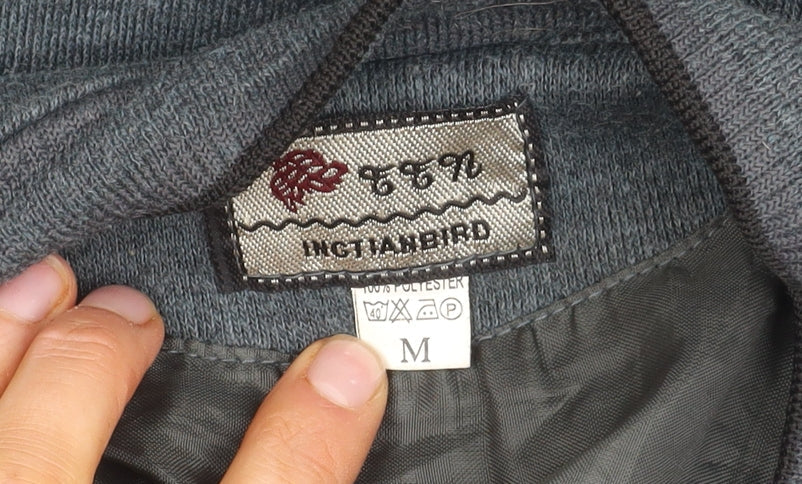 INGTIANBIRD Men's Grey Cardigan, M, V-Neck, Polyester