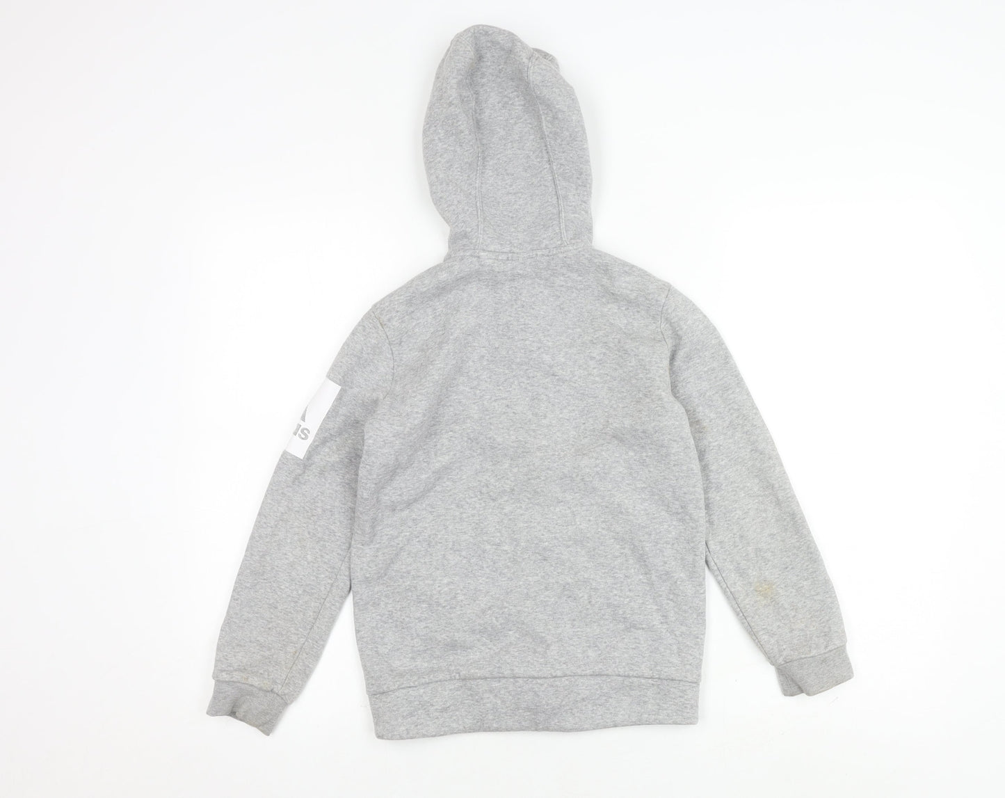 Adidas Boys Grey Full Zip Hoodie 9-10 Years