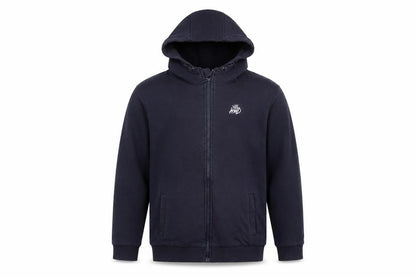 Front view of Kings Will Dream boys’ blue xl basic jacket, full zip, hooded