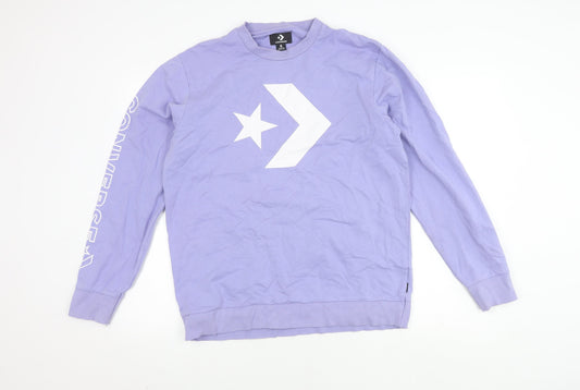Mens UK Size S Converse Purple Pullover Sweatshirt