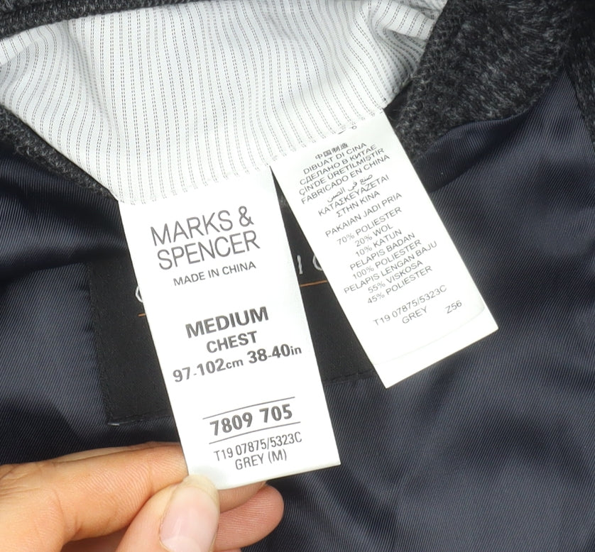 Mens UK Size 38 Marks and Spencer Regular Grey Suit Jacket