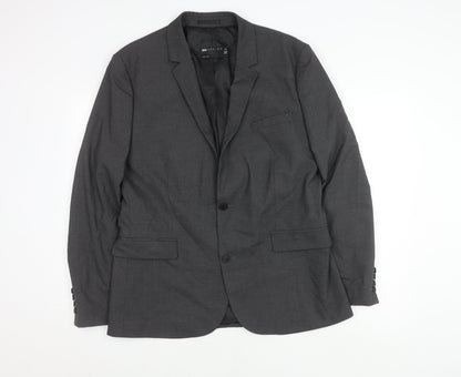 ASOS DESIGN Men's Grey Blazer, 44, Regular Fit, Business