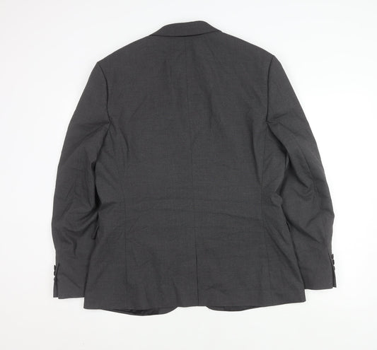 ASOS DESIGN Men's Grey Blazer, 44, Regular Fit, Business