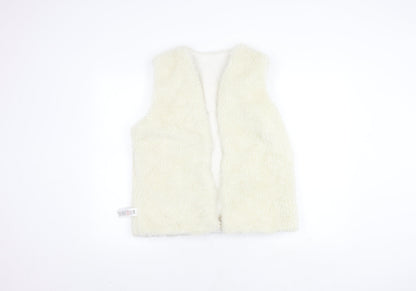 New Look Girls Ivory Faux Fur Waistcoat, Size 14-15
