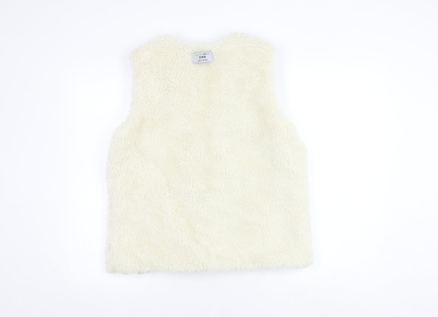 New Look Girls Ivory Faux Fur Waistcoat, Size 14-15