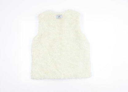 New Look Girls Ivory Faux Fur Waistcoat, Size 14-15