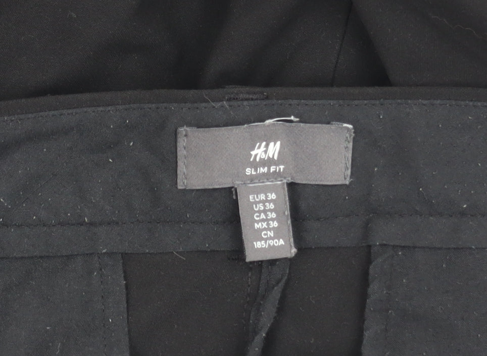 H&M Men’s Black Slim Fit Trousers, Size 36