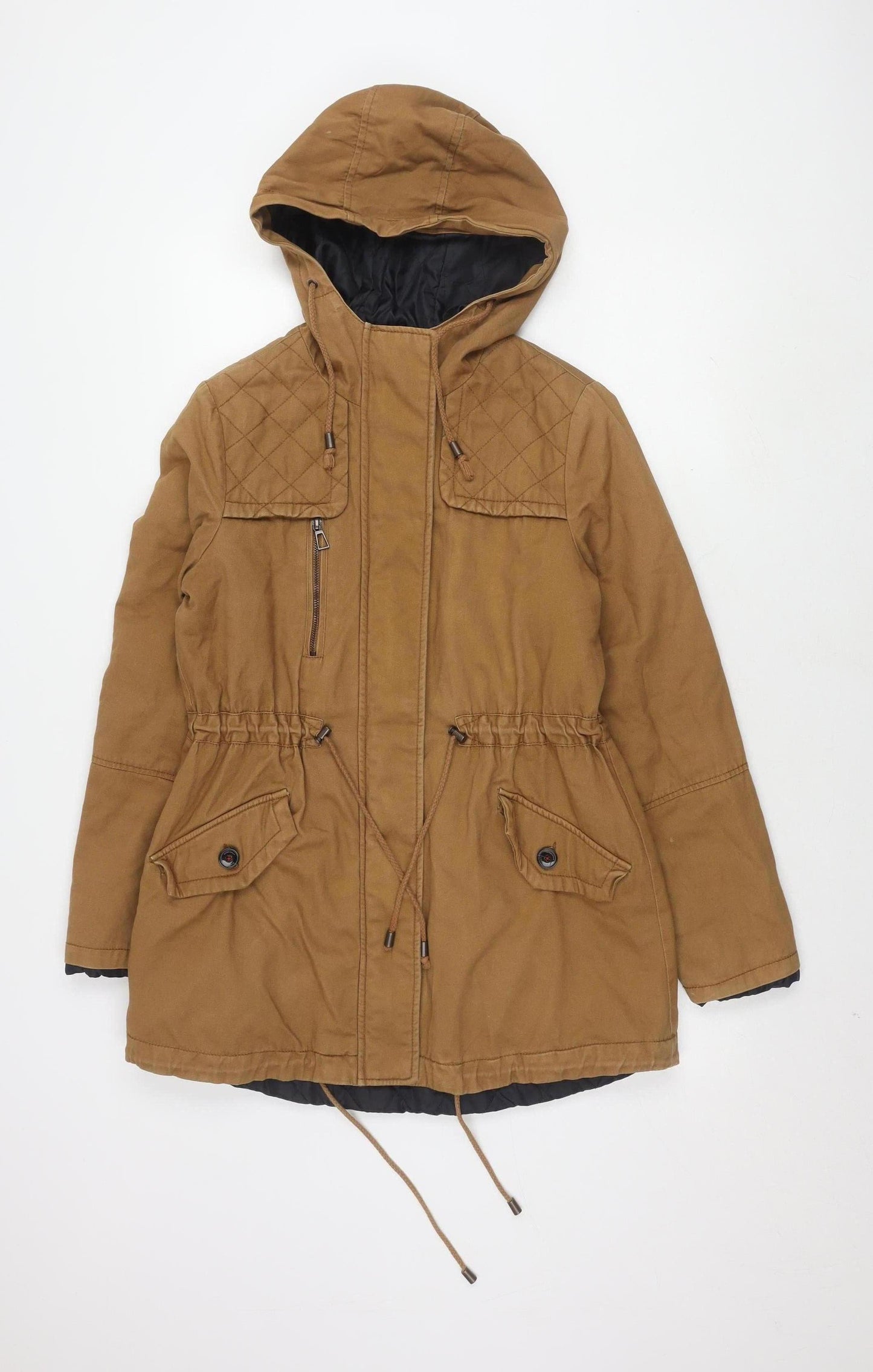 Lucky Ladies Women's Brown Hooded Parka Jacket M