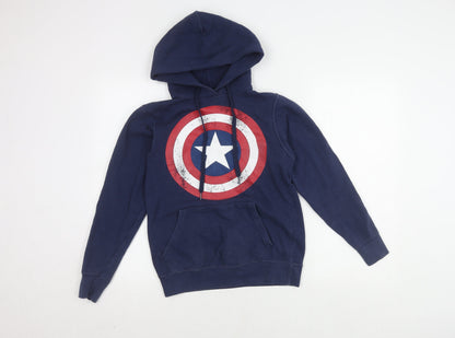 Mens UK Size XS Marvel Blue Pullover Hoodie