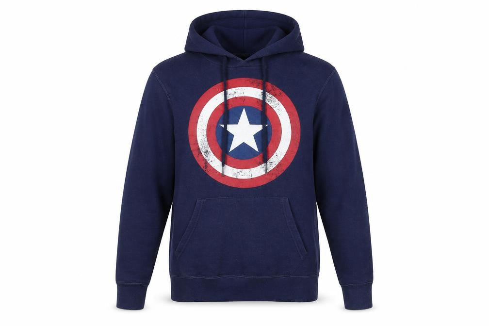 Mens UK Size XS Marvel Blue Pullover Hoodie