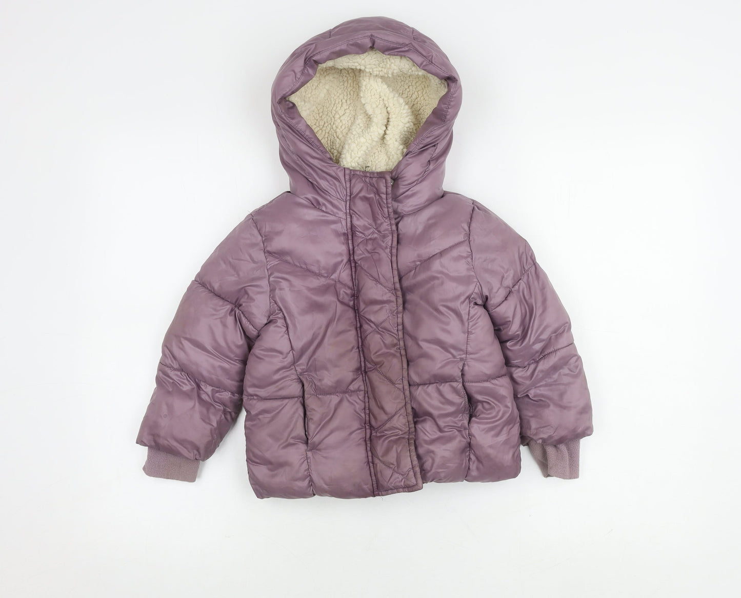 Gap Girls Purple Puffer Jacket 4 Years Winter Hooded