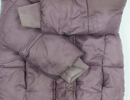 Gap Girls Purple Puffer Jacket 4 Years Winter Hooded