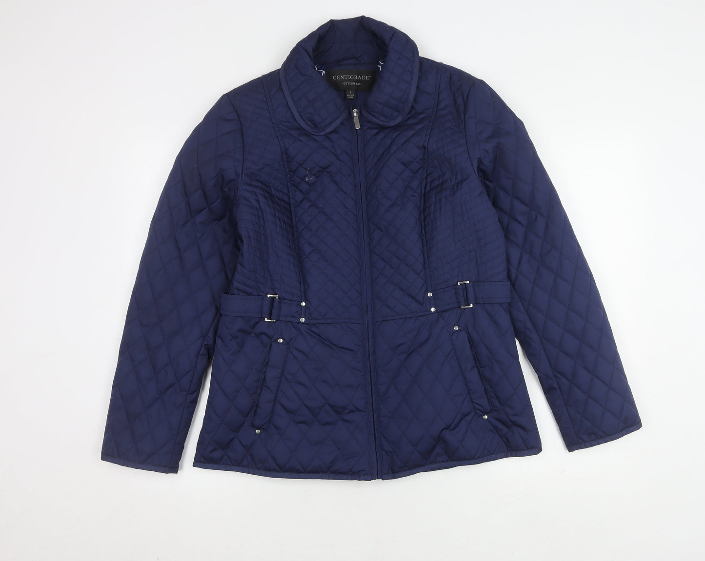 Womens UK Size S Centigrade Blue Quilted Coat