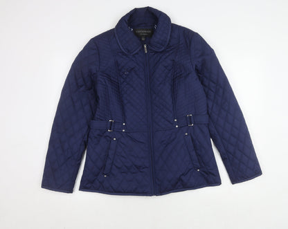 Womens UK Size S Centigrade Blue Quilted Coat