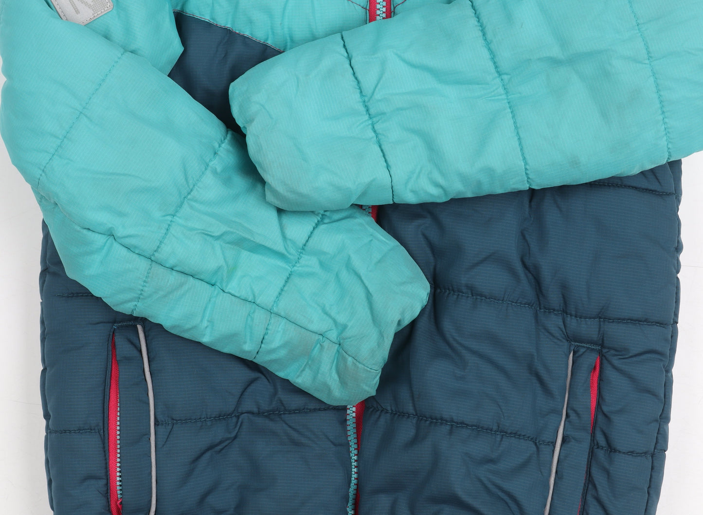 Regatta Girls Blue Puffer Jacket 7-8 Years Winter Hooded