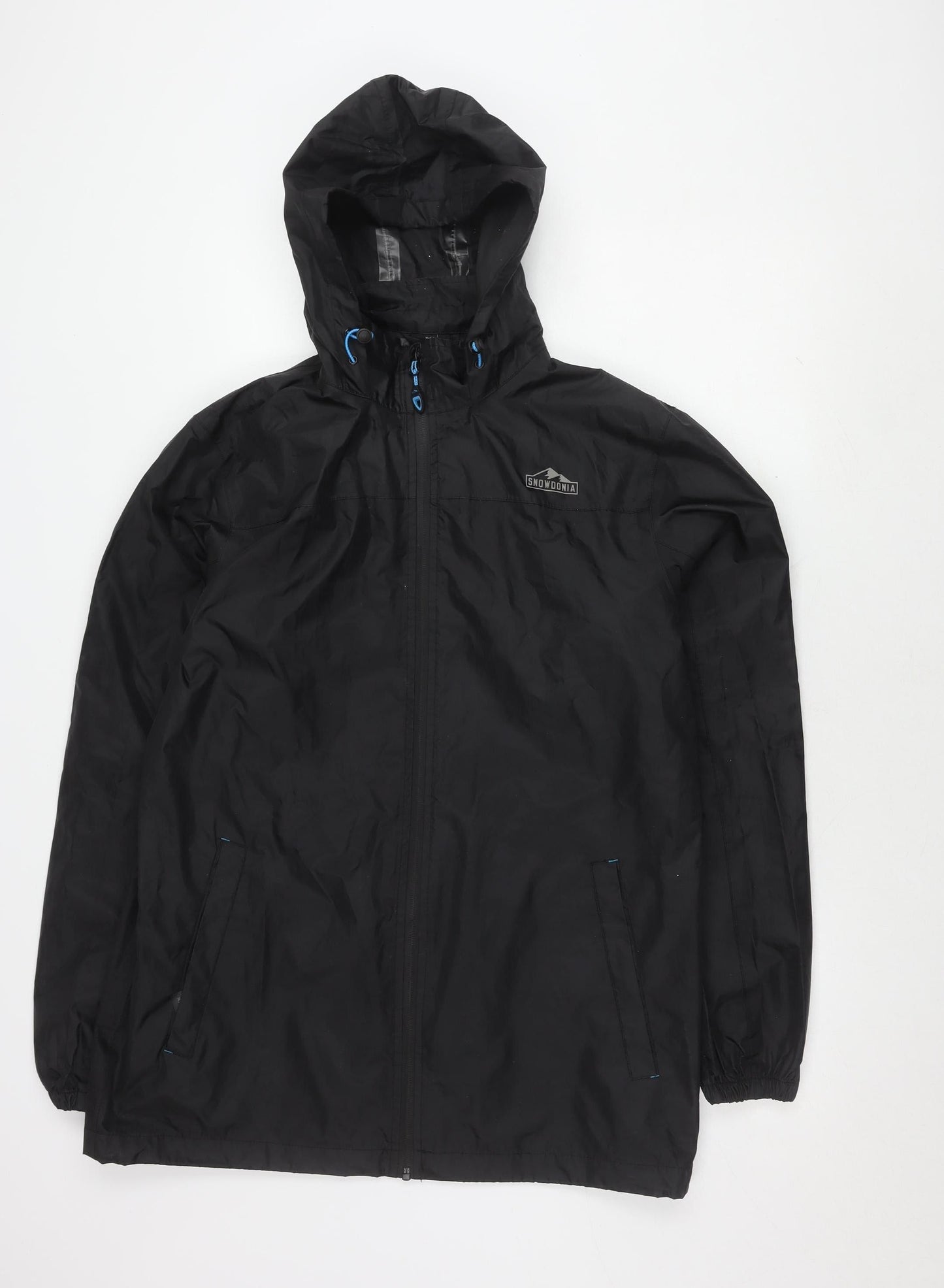 Mens UK Size M Snowdonia Black Windbreaker Coat