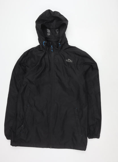Mens UK Size M Snowdonia Black Windbreaker Coat
