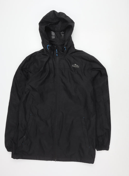 Mens UK Size M Snowdonia Black Windbreaker Coat