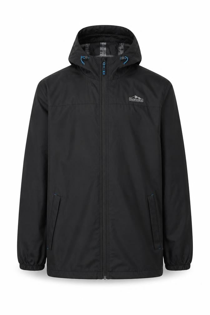 Mens UK Size M Snowdonia Black Windbreaker Coat