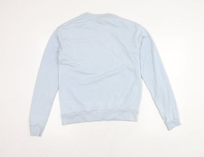 Bershka Unisex Blue Pullover Sweatshirt L